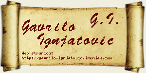 Gavrilo Ignjatović vizit kartica